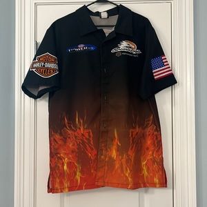 Harley Davidson Racing Button Up, Size: Men’s Medium